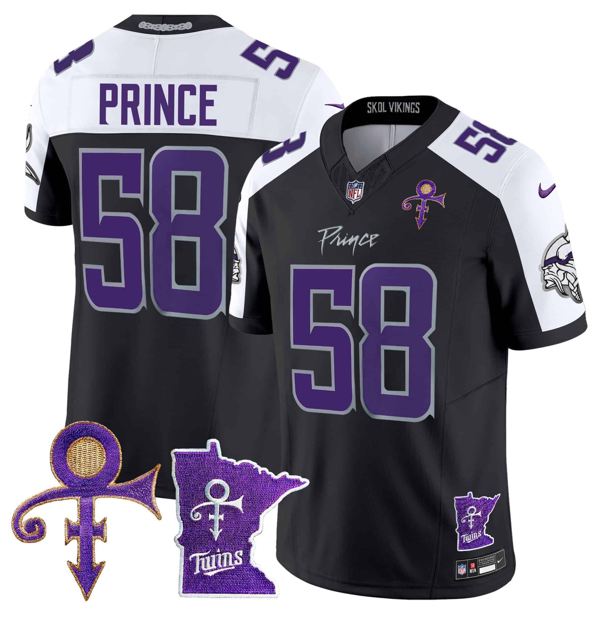 Men Minnesota Vikings #58 Prince Black 2024 Nike Prince Vapor Limited NFL Jersey->indianapolis colts->NFL Jersey